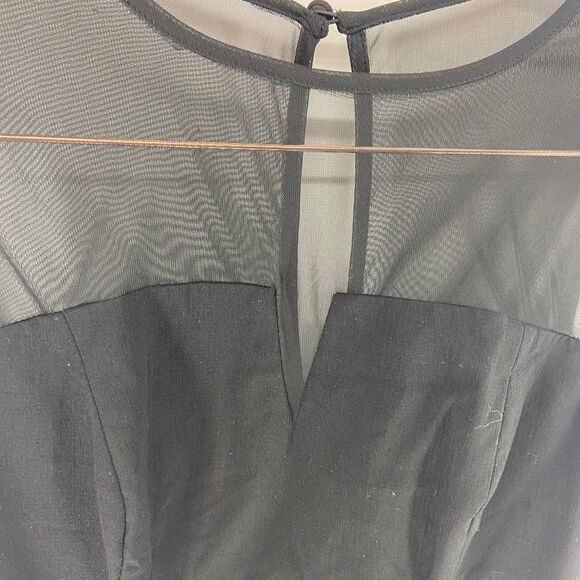 Aidan Mattox Black Mesh High neck sleeveless peplum cocktail dress womens 2 - Picture 8 of 8